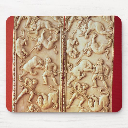 Diptych mit einer Löwejagdszene Mousepad (Vorne)