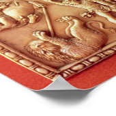 Diptych mit Löwenjagdszene Poster (Ecke)