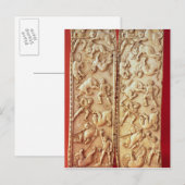 Diptych mit Löwenjagdszene Postkarte (Vorne/Hinten)