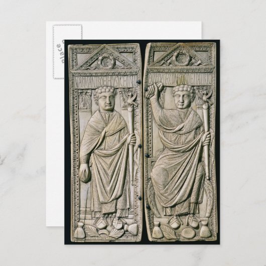 Diptych von Boethius Consul im Jahre 487 n.Chr. Postkarte (Vorne/Hinten)