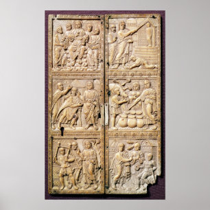 Diptych zeigt die Wunder Christi Poster