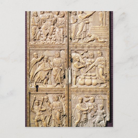 Diptych zeigt die Wunder Christi Postkarte (Vorderseite)