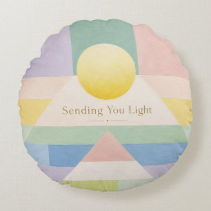 Dir Licht und geometrische Pastell-Inspiration sen Rundes Kissen