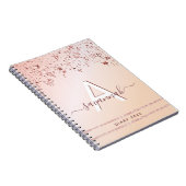 Diray monogram Rose Gold Rosa Glitzer Sterne mädch Notizblock (Rechte Seite)