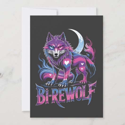 Dire Wolf Birewolf Bisexual LGBT Einladung (Vorderseite)