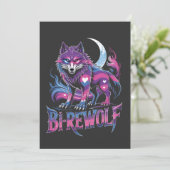 Dire Wolf Birewolf Bisexual LGBT Einladung (Stehend Vorderseite)