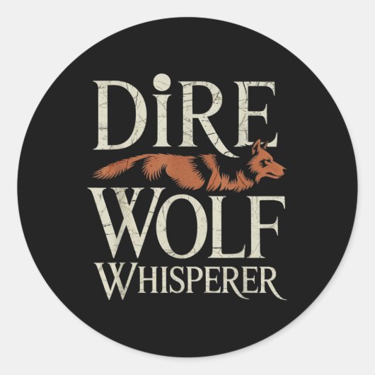 Dire Wolf Whisperer Grunge Runder Aufkleber (Vorderseite)