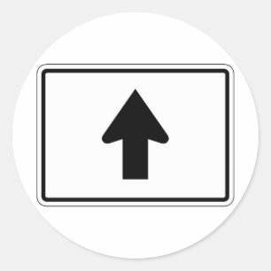 Direction Arrow Up, Traffic Sign, USA Runder Aufkleber