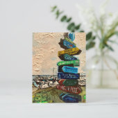 "Direction Marker on Kelley's Island" Postkarte (Stehend Vorderseite)