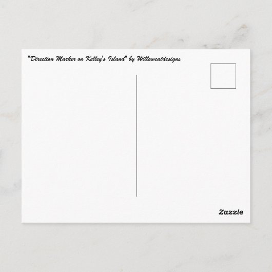 "Direction Marker on Kelley's Island" Postkarte (Rückseite)