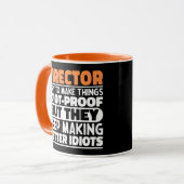 Director I versuche Dinge zu Lustigen Sprüchen zu  Tasse (Vorderseite Links)