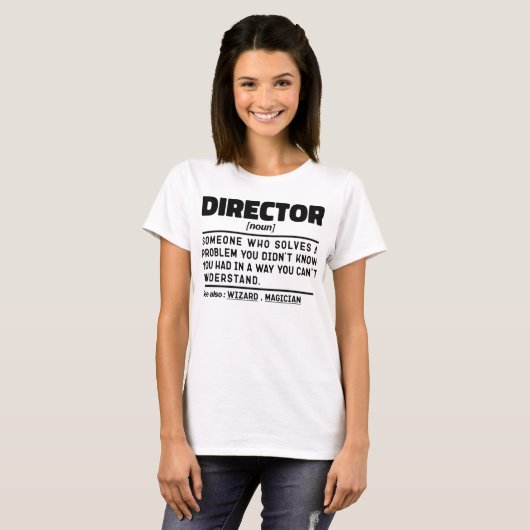 Director Noun Personalisiert Worker Sarcastic Spri T-Shirt (Vorne ganz)