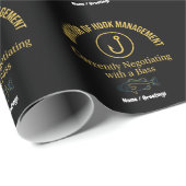 Director of Hook Management Funny Bass Fishing Hum Geschenkpapier (Rolleneckpunkt)