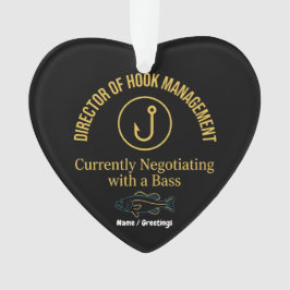 Director of Hook Management Funny Bass Fishing Hum Ornament