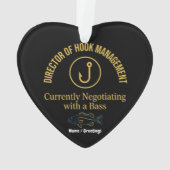 Director of Hook Management Funny Bass Fishing Hum Ornament (Rückseite)