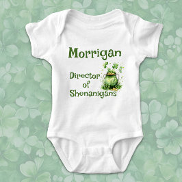 Director of Shenanigans Kleeblatt Pot of Gold Baby Strampler