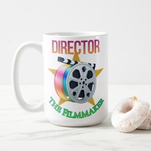 Director - The Filmmaker Classic Mug Kaffeetasse (Mit Donut)