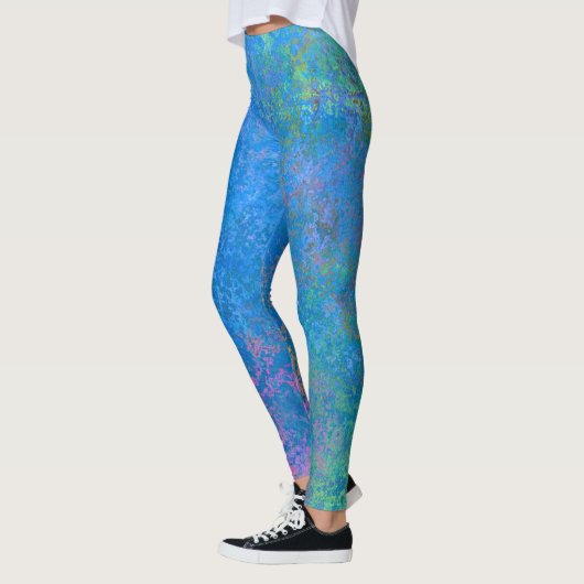 Direkt am Meer Alkoholtink, Abstrakter Acrylpour Leggings (Links)