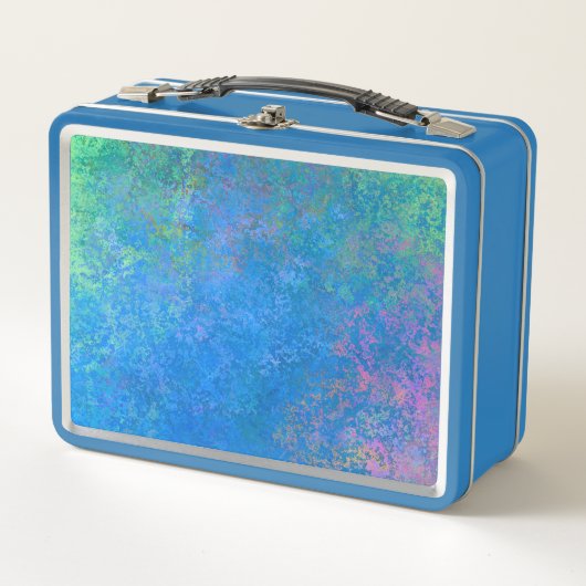 Direkt am Meer Alkoholtink, Abstrakter Acrylpour Metall Brotdose (Vorderseite)