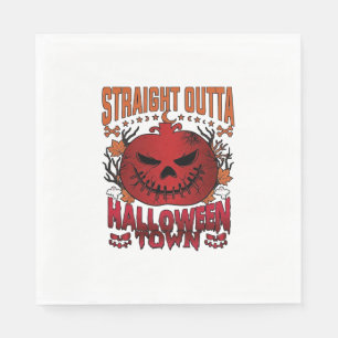 Direkt aus Halloween Town Rote Kürbis-Geister L Serviette