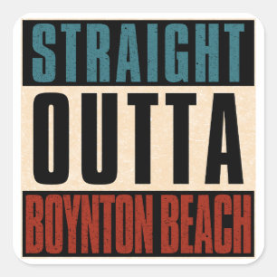 Direkt außerhalb Boynton Beach Florida FL Quadratischer Aufkleber