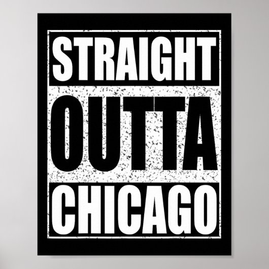Direkt außerhalb Chicago Illinois Staat Poster (Vorne)