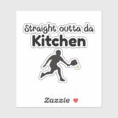 Direkt außerhalb Da Kitchen - Pickleball Spaß Aufkleber (Blatt)
