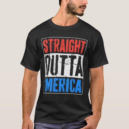 Direkt außerhalb Merica 4th Juli Funny Geschenk T-Shirt (Vorderseite)