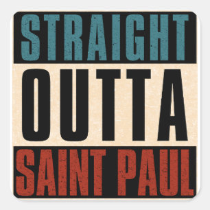 Direkt außerhalb Saint Paul Minnesota MN Quadratischer Aufkleber