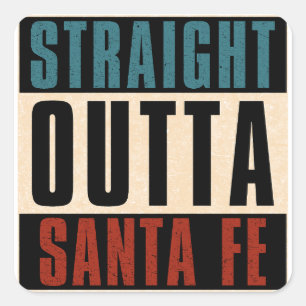 Direkt außerhalb Santa Fe New Mexico NM Quadratischer Aufkleber