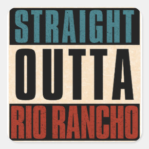 Direkt außerhalb von Rio Rancho New Mexico NM Quadratischer Aufkleber