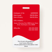 DIREKT-ID-Karte weiß Wellenrot horizontal Ausweis (Rückseite)