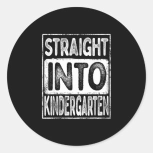 Direkt in den Kindergarten Retro zurück zur Schule Runder Aufkleber