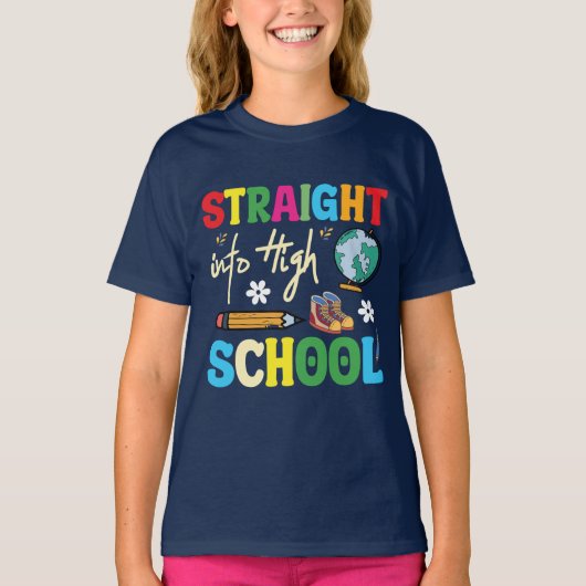 direkt in die High School zurück zur Schule T-Shirt (Vorderseite)