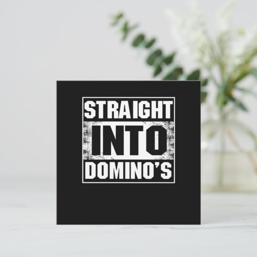 Direkt in Dominoes Tiles Puzzler Game-Geschenk Einladung (Stehend Vorderseite)