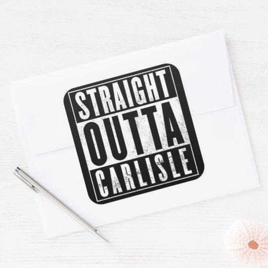 Direkt nach Outta............ Quadratischer Aufkleber (Umschlag)