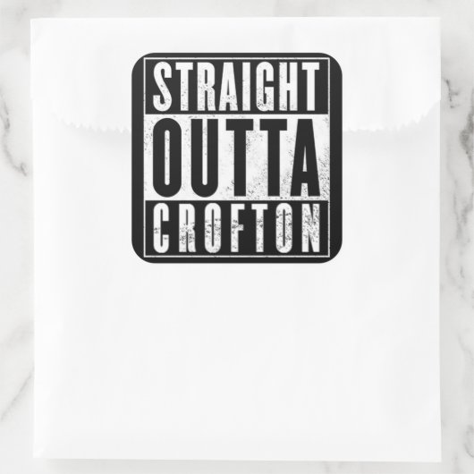 Direkt nach Outta.......... Quadratischer Aufkleber (Tasche)