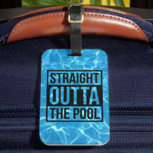 Direkt über dem Pool Moderne Typografie Schwimmen Gepäckanhänger