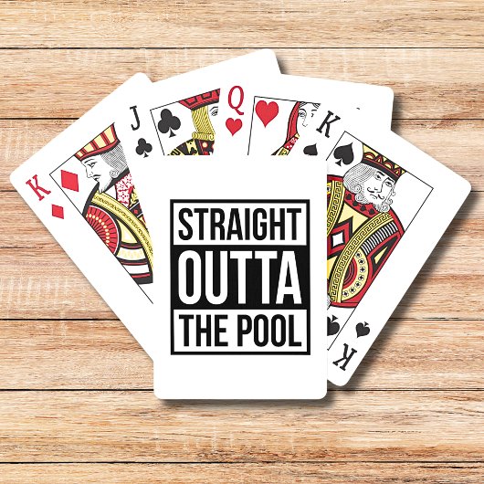 Direkt über dem Pool Moderne Typografie Schwimmen Spielkarten