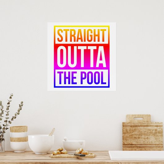 Direkt über dem Pool typografischer Text bunt Poster (Küche)