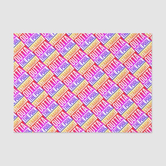 Direkt über dem Pool typografischer Text bunt Seidenpapier (Vorderseite)