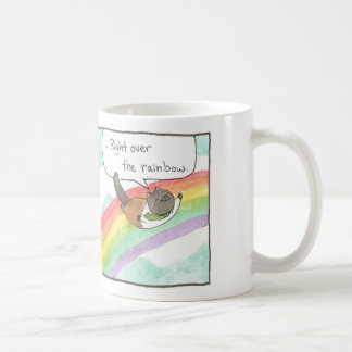 Direkt über der Regenbogen-Tasse Kaffeetasse