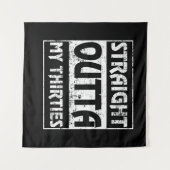 Direkt über meine Dreißiger Sonntag 40. Geburtstag Wandteppich (Vorderseite (Horizontal))