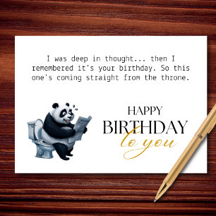 Direkt vom Throne Funny Panda Geburtstag Karte