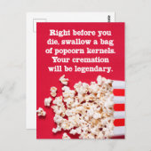 Direkt vor dem Die der Postkarte "Nur weil" (Vorne/Hinten)