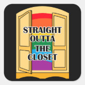 Direkt vor dem Schrank Quadratischer Aufkleber (Vorderseite)