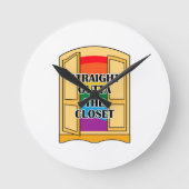 Direkt vor dem Schrank Runde Wanduhr (Vorderseite)