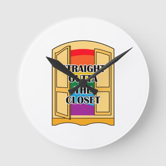 Direkt vor dem Schrank Runde Wanduhr (Vorderseite)