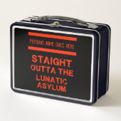 Direkt vor dem wahnsinnigen Asyl Metall Brotdose (Vorderseite)