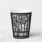 Direkte Ausfahrt aus meinem 30er-Jahre-Party Pappbecher (Rückseite)